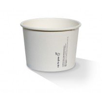 24oz PLA Hot/Cold Paper Soup Bowl - Plain White